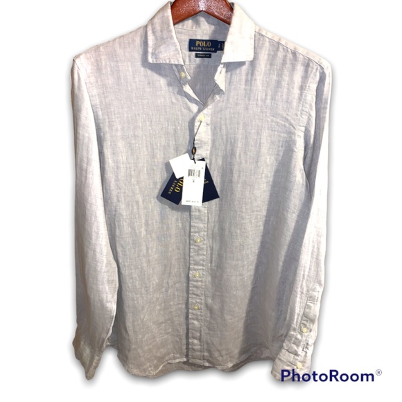 Ralph Lauren Other - **NWT - RALPH LAUREN SMALL LONG SLEEVE LINEN BUTTON DOWN MENS SHIRT GREY
